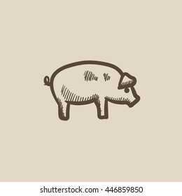 Pig sketch icon for web, mobile and infographics. Hand drawn pig icon. Pig vector icon. Pig icon isolated on white background.