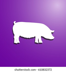 Pig in sketch style. Vector illustration.