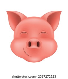 pig snout emoji sticker vector illustration isolated on white background