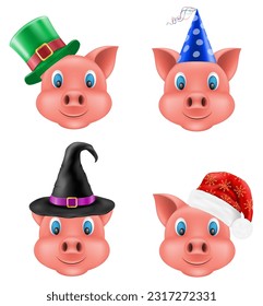 pig snout emoji sticker vector illustration isolated on white background