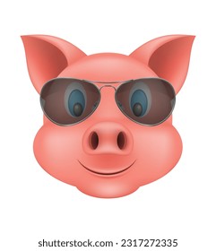 pig snout emoji sticker vector illustration isolated on white background