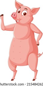 A pig standing on two legs illustration