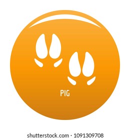 Pig step icon. Simple illustration of pig step vector icon for any design orange