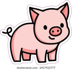 Pig sticker design die cut sticker