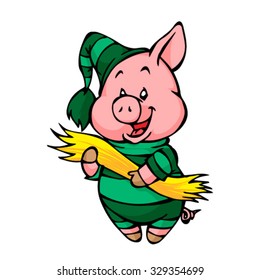 pig with straw