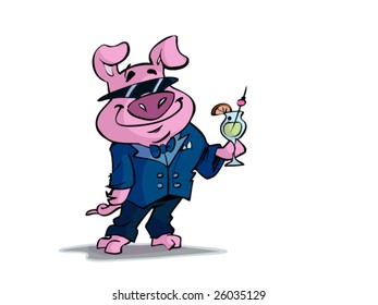 pig in suit