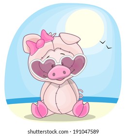 Pig in sunglasses