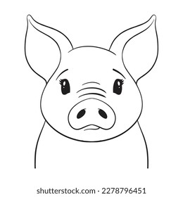 Pig Svg File,Pig Cut File,Cute Pig Svg,Pig Face svg,Pig Vector,Pig Clipart,Pig Lineart,Farm Animal svg,Animal svg file,Pig png, Farm Animal svg file,Farm svg,Pig Lineart ,Pig cricut file svg