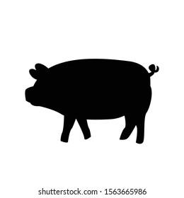 Pig swine animal farm silhouette vector symbol sign