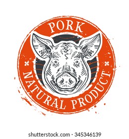 pig, swine vector logo design template. pork or farm icon