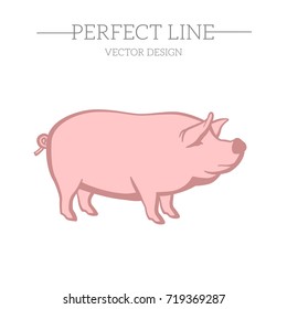 Pig symbol, logo, emblem.