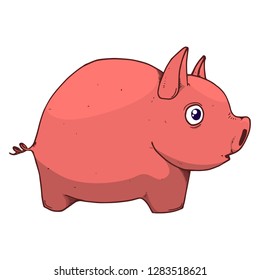 Pig is the symbol of the new year. Vector illustration of a pig. Icon funny pig symbol of chinese new year.	