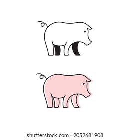 Pig symbol Template vector icon illustration design