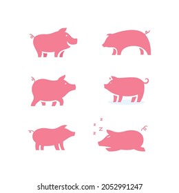 Pig symbol Template vector icon illustration design