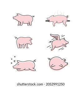 Pig symbol Template vector icon illustration design