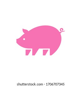 Pig Symbol. Web Icon Logo Template Design Element.