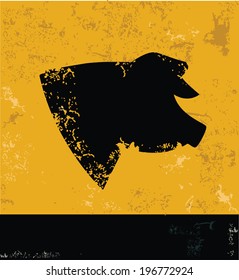 Pig symbol,Grunge vector