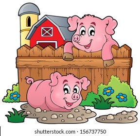 Pig theme image 4 - eps10 vector illustration.