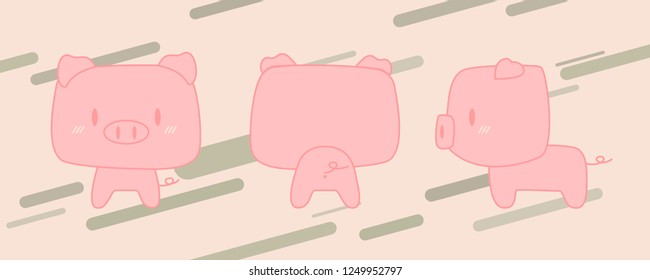 Pig in three position vector eps10