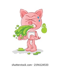 das Schwein wirft Cartoon auf. Cartoon-Maskottvektor