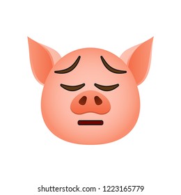 Pig in Tired emoji icon. Element of new year symbol icon for mobile concept and web apps. Detailed Pig in Tired emoji icon can be used for web and mobile