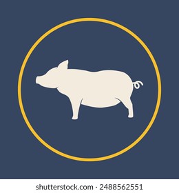 Pig trendy icon blissful abstract vector illustration colorful artwork design