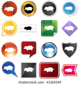 Pig variety set isolated on a white background.