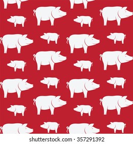 Pig vector art background design for fabric and decor. Seamless pattern