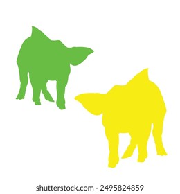 pig vector design with bright colors and white background