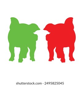 pig vector design with bright colors and white background