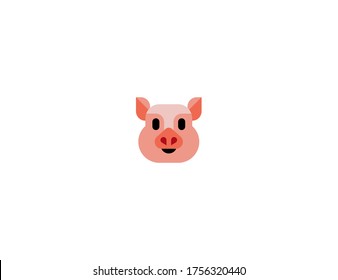 Pig vector flat icon. Isolated pig face emoji illustration 