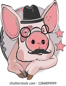 pig vector gentleman