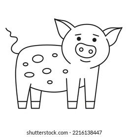 Pig. Vector hand drawn illustration.