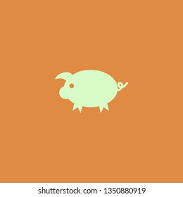 pig vector icon. flat design