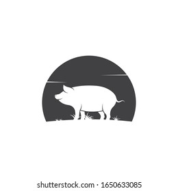 pig vector icon illustration design template