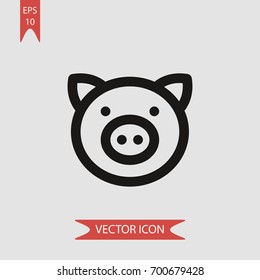 Pig vector icon illustration symbol