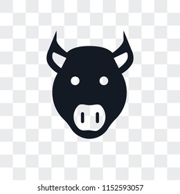 Pig vector icon isolated on transparent background, Pig logo concept