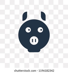 Pig vector icon isolated on transparent background, Pig transparency concept can be used web and mobile
