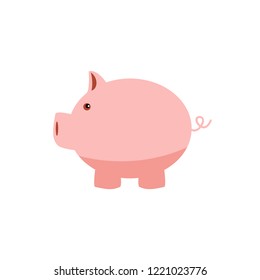 Pig vector icon isolated on white