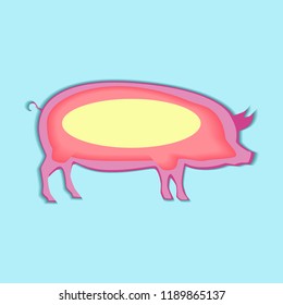 Pig. Vector pig. Pig Icon. Pet. Abstract pig.