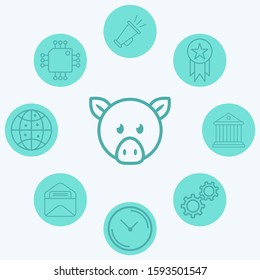 Pig vector icon sign symbol