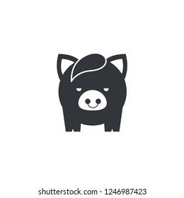 Pig vector icon. Symbol of the New Year 2019. Chinese horoscope. Happy New Year of the Earth Pig 2019.