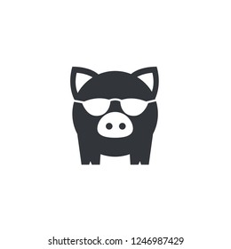 Pig vector icon. Symbol of the New Year 2019. Chinese horoscope. Happy New Year of the Earth Pig 2019.