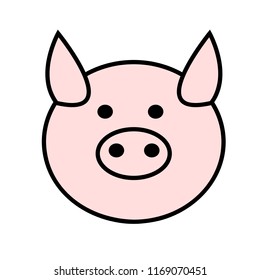 pig vector icon,flat design on white back ground,esp10