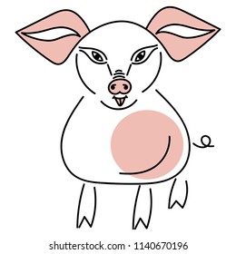 Pig. Vector illustration.