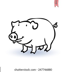 pig, vector illustration