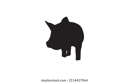 diseño de ilustración de vector de cerdo en blanco y negro