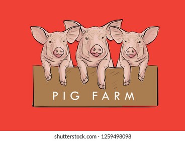 pig vector illustration icon