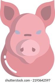 Pig Vector illustration icon in trendy flat style isolated on white background