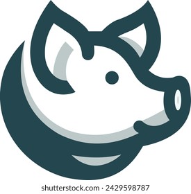 Pig Vector Illustration, Minimalist Logo